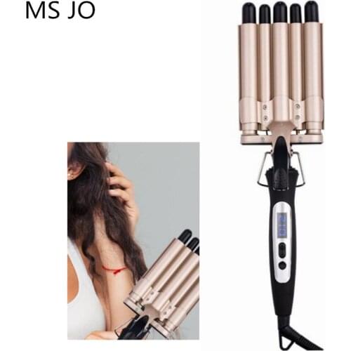 Hair Curling Iron Ceramic Crimpers Wavers Curler Wand LCD Display Five Barrels Hair Waver Tools