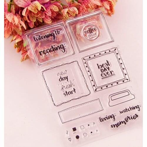 WYSE Clear Stamps Word Label Stamp Tag Transparent Silicone Stamp Seal for DIY Scrapbooking Photo Album Paper Card Craft Supplie