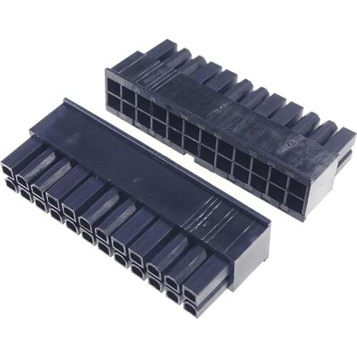 50Pcs 5557 4.2 mm 24 Pin Male housing Plug House Computer ATX Mainboard CPU 24 Position Motherboard Power Connector Shell