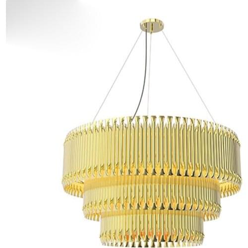 LED Postmodern Aluminum Lucky 3 tier Golden LED Chandelier Lighting Lustre Suspension Luminaire Lampen For Foyer Bedroom