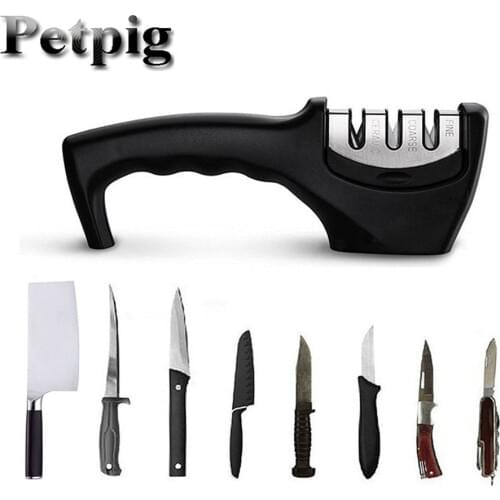 Knife Sharpener 3 Stages Professional Kitchen Sharpening Stone Tungsten Steel and Ceramic Kitchen Knives Accessories
