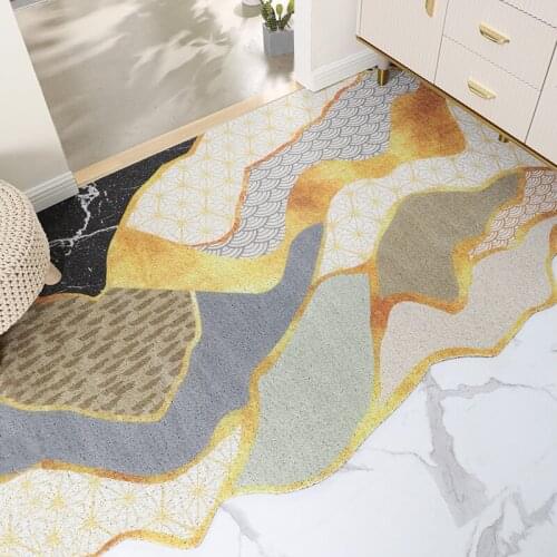 Indoor Doormat Front Door Rug Marble Pattern Non-slip Washable Inside Door Mat,Low-Profile Entrance Rug Back Door Carpet