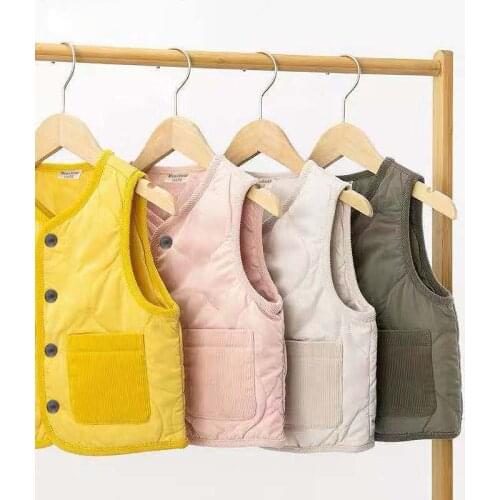 2021 New Girls Warm Vest Winter Boys Waistcoat Kids Outerwear Vest Sleeveless Children Jackets DT322