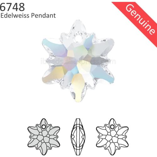 1 piece) 100% Original Crystal from Swarovski 6748 Edelweiss pendant Austrian loose beads rhinestone for DIY jewelry making