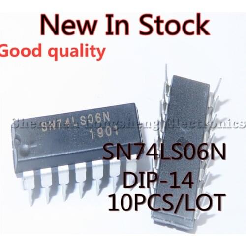 10PCS/LOT NEW SN74LS06N DIP-14 74LS06 Gate and Inverter / Inverter