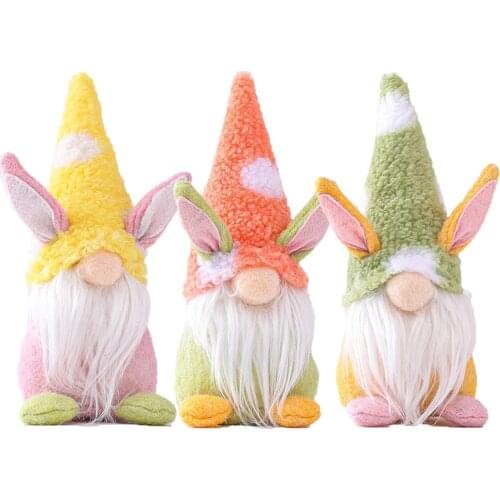 15 Pcs Easter Bunny Gnome Decoration Faceless Doll Plush Dwarf Home Party Ornaments Kids Toys Spring Figurine Wholesale X2