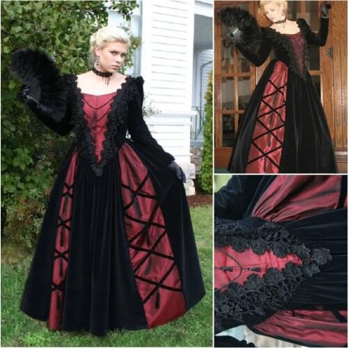 1860S Victorian Corset Gothic/Civil War Southern Belle Ball Gown Dress Halloween dresses US 4-16 V-1271