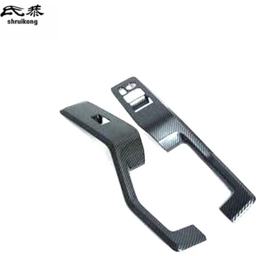 2pcs/lot ABS carbon fiber grain car window lift panel decoration cover for 2019 2020 Toyota HIACE 300