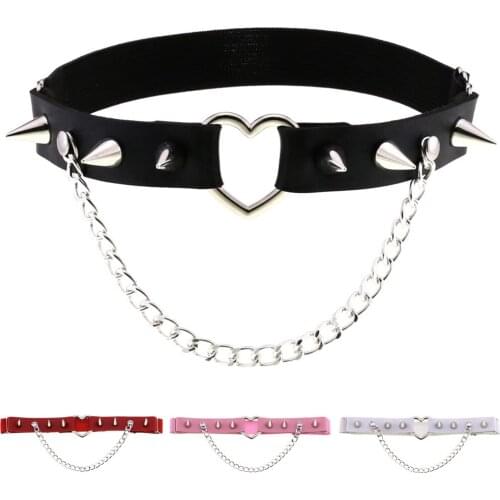 2021 Party Harajuku Bondage Rivet PU Leather Leg Chain Women Girls Body Jewelry Metal Tassel Goth Punk Love Couple Festival Gift