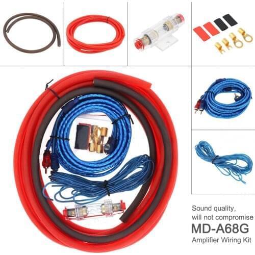 4 Gauge Amplifier Installation Wiring Kit Car Speaker Woofer Cables Car Power Amplifier Power Line Audio Line with Fuse Suit