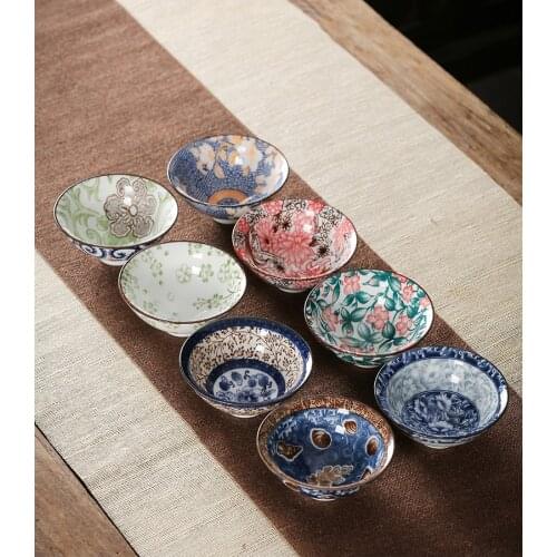 4Pcs Chinese KungFu Tea Cup Tea Set Teacup Sake Cups Master Cup Small Tea Bowls Decor Gift