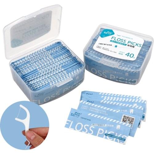 40pcs/box Dental Floss Flosser Picks Oral Teeth Care Tools Disposable Toothpicks Teething Cleaning Whitening Tooth Pick Floss