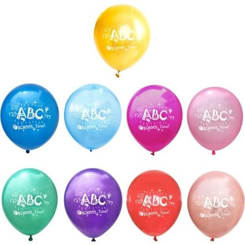50pcs/lot Colorful Back To School Time ABC Latex Balloon Student Kids Party Term Begins Ceremony School Graduation Decor