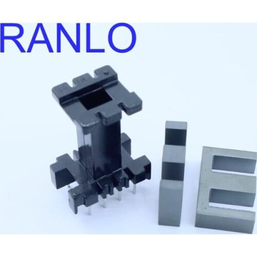 EEL25 EE25L vertical 4+4pin transformer bobbin frame PC40 soft ferrite core