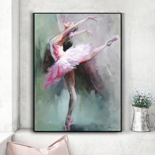 Ballerina Canvas Painting Pop Art Ballet Girl Oil Painting Living Room Bedroom Decorations Hanging Wall Aesthetic Atmosphere