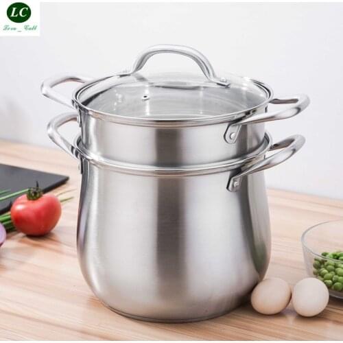 Stainless steel high soup pot 304 Thick and Deep large capacity Soup Cooker General Cookware Kitchen Tool Stew Cooker Casserole