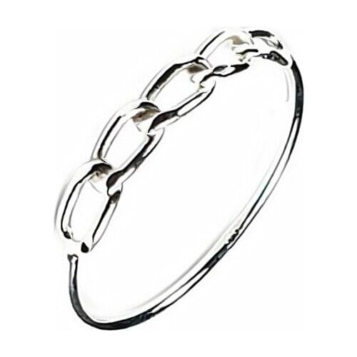 DARK DIAMOND-link ring in 925 sterling silver. Comfortable jewel for daily use