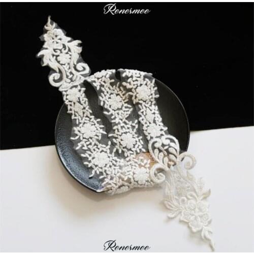 1pc/1.3meter Ivory Polyester Beaded Lace Trimming for Wedding Belt Bridal Girdle full of Beads 6cm