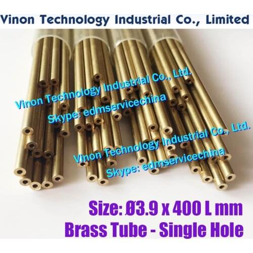 Ø3.9x400Lmm Brass Tube Single Hole (30PCS/LOT), Brass EDM Tubing Electrode Tube Diameter 3.9mm Length 400 for Electric Discharge