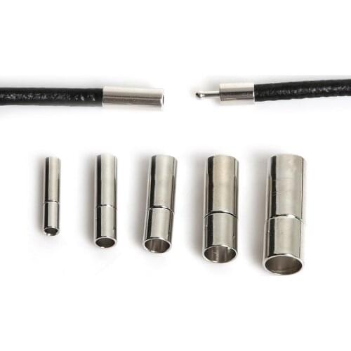 Hot Selling Plated Rhodium Metal End Jewelry Clasp End Caps fit 2/3/4/5/6mm Round Leather Cord for DIY Jewelry Findings Making