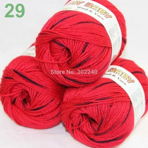 LOT of 3 Skeins x 50gr DK Silk wool cashmere BABY Hand Knitting Yarn Red Navy 29