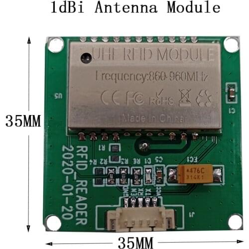 Small Size 35*35mm UHF RFID 900Mhz EPC G2 6C Integrated 1dBi Antenna All-in-one Tag Label Reader Module