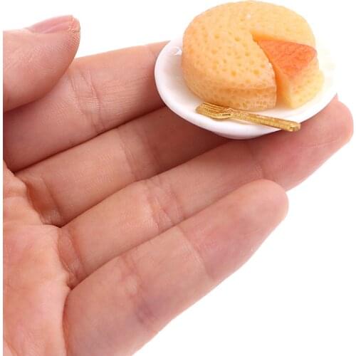 1Pc 1:12 Dollhouse Miniature Food Cheese Cake set Dolls Kitchen Accessories Toys New
