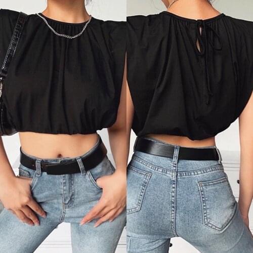 Minimalist Women T Shirt O Neck Sleeveless Elegant Short T-Shirt for Female Fashion Clothing Spring Summer