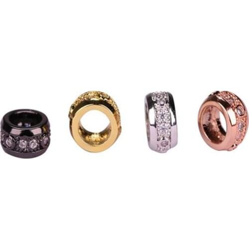 Fashion Drum barrel spacer beads Micro Pave Beads CZ Bead Clear Cubic Zircon beads Unisex Bracelet Charms Hand Chain