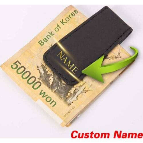 Custom Fashion Camouflage Slim Money Clip Wallet With Strong Magnet For Men Women Pu Leather Pocket Clamp Credit Card Cash Case