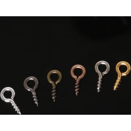New Arrival 200pcs Small Tiny Mini Eye Pins Eyepins Hooks Eyelets Screw Threaded Silver Clasps Hooks Jewelry Findings for DIY