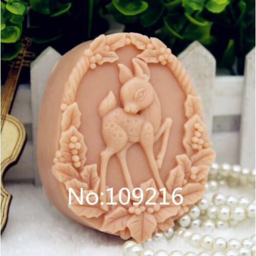 New Product!!1pcs Sika Deer (zx182) Silicone Handmade Soap Mold Crafts DIY Mould