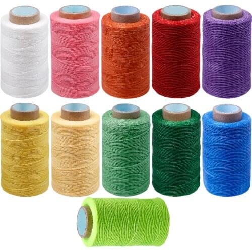 KAOBUY 250M 150D 1.0Mm Flat Waxed Sewing Line Thickness Waxed Thread Leather Waxed Cord For Leather Craft Hand Stitching Tool