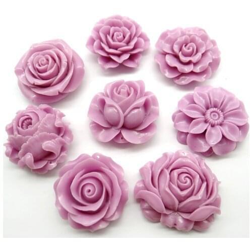 Chinese Organic Cinnabar natural Quartz crystal carve Pink flower charm Pendant for diy Jewelry making Necklace Accessories A17