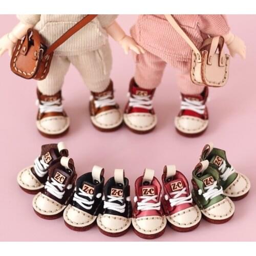 Ob11 shoes board shoes casual handmade cowhide shoes Fit for obitsu11, GSC, YMY, DDF, BODY9, 1/12bjd shoes doll accessories