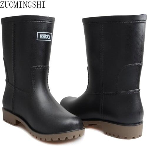 Rain Boots Men Fishing Boots Mid-cylinder Skid-proof and Wear-resistant Man Shoes Snow Boots Men