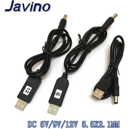 USB power boost line DC 5V to DC 5V / 9V / 12V Step UP Module USB Converter Adapter Cable 2.1x5.5mm Plug aokin
