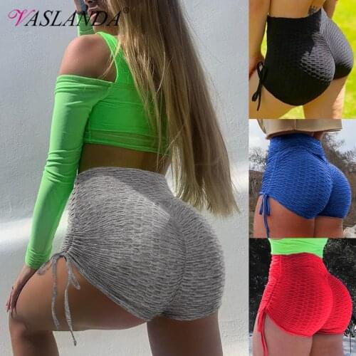 Women Sport Shorts Summer Workout Running Shorts Gym Textured Tights High Waist Butt Lifting Leggings Fitness Biker Short Pants