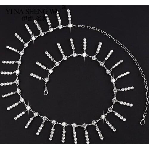Women Belly Dance Chain Luxury Rhinestone Belt For Metal Sexy Lady Waist Belt Chain Link Accessories Gift Jewelry Chain Ornament