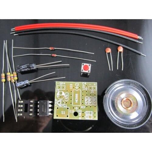 1PCS NE555 Buzzer DIY Electronic KIT Tone Generator Oscillator Buzz Suite Trousse LED Blink NE555P 8 OHMs 0.25W Speaker Circuit