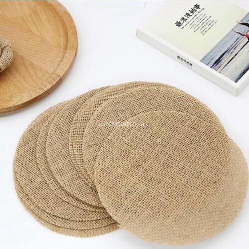 1000pcs Kitchen Dining Burlap Coasters Table Mats Wedding Decorations Cup Pads