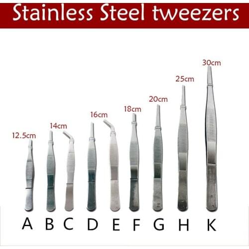 12.5 - 30cm Stainless Steel Tweezers Multi-Purpose High-Precision Household Medical Extension Electronic Repair Food Tweezers