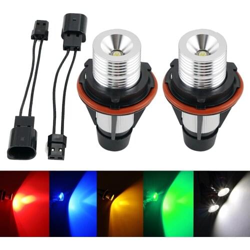 2Pcs 10W 6000K LED Ring Light Error Free Bulb Angle Eyes Halo Xenon Marker For BMW E39 E87 E83 E53 E60 E61 E63 E64 E65 E66 X5 X3
