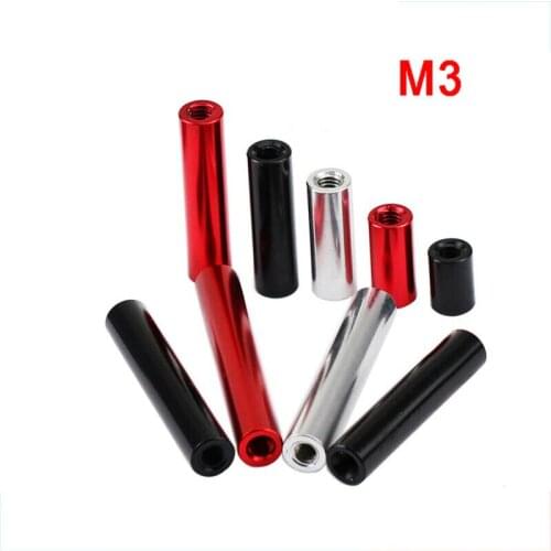 5Pcs M3 Aluminum Alloy Round Coupling Nuts Threaded Sleeve Rod Bar Stud Round Connector Nut Long Nuts