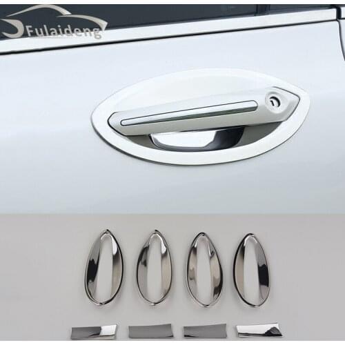 8pcs For Lincoln MKZ 2017-2020 Door Handles Protect Door Handle Bowl Cover Molding Trim Car styling accessories