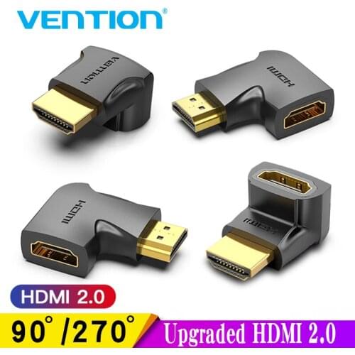 Vention HDMI Adapter 90 270 Degree Right Angle HDMI Male to HDMI Female Cable Converter for HDTV PS4 PS5 Laptop 4K HDMI Extender