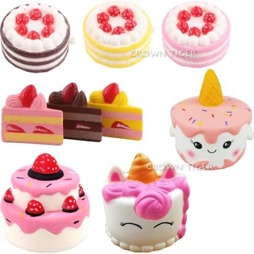 Jumbo Squishy Unicorn Cake slow rising Antistress kawaii Squishe food Novelty Gag Toys Stress Relief christmas Fun Squeeze Toy