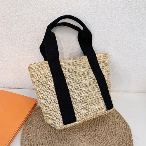 Brand Straw Totes Bag Fashion Large Rattan Weave Women Handbags Famous Designer Handmade Summer Beach Shoulder Bag Purses