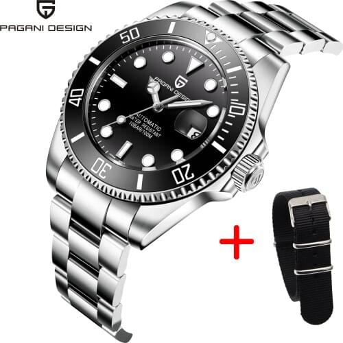 2021 PAGANI DESIGN New Mens Watch Luxury Stainless Steel Automatic Mechanical Watch Military Business Waterproof Sports Clock