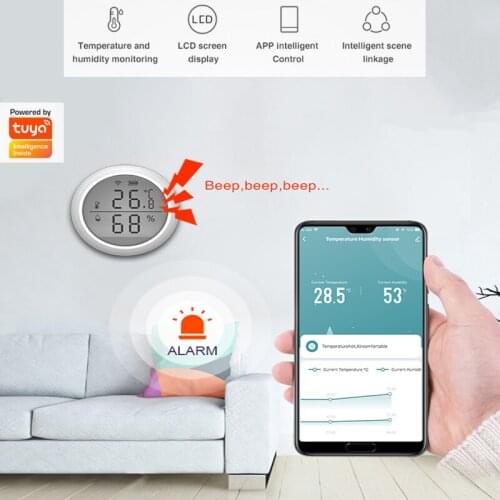 NABAS Tuya Smart Home Temperature And Humidity Sensor Indoor Hygrometer Thermometer Sensor With LED Screen Smart Home